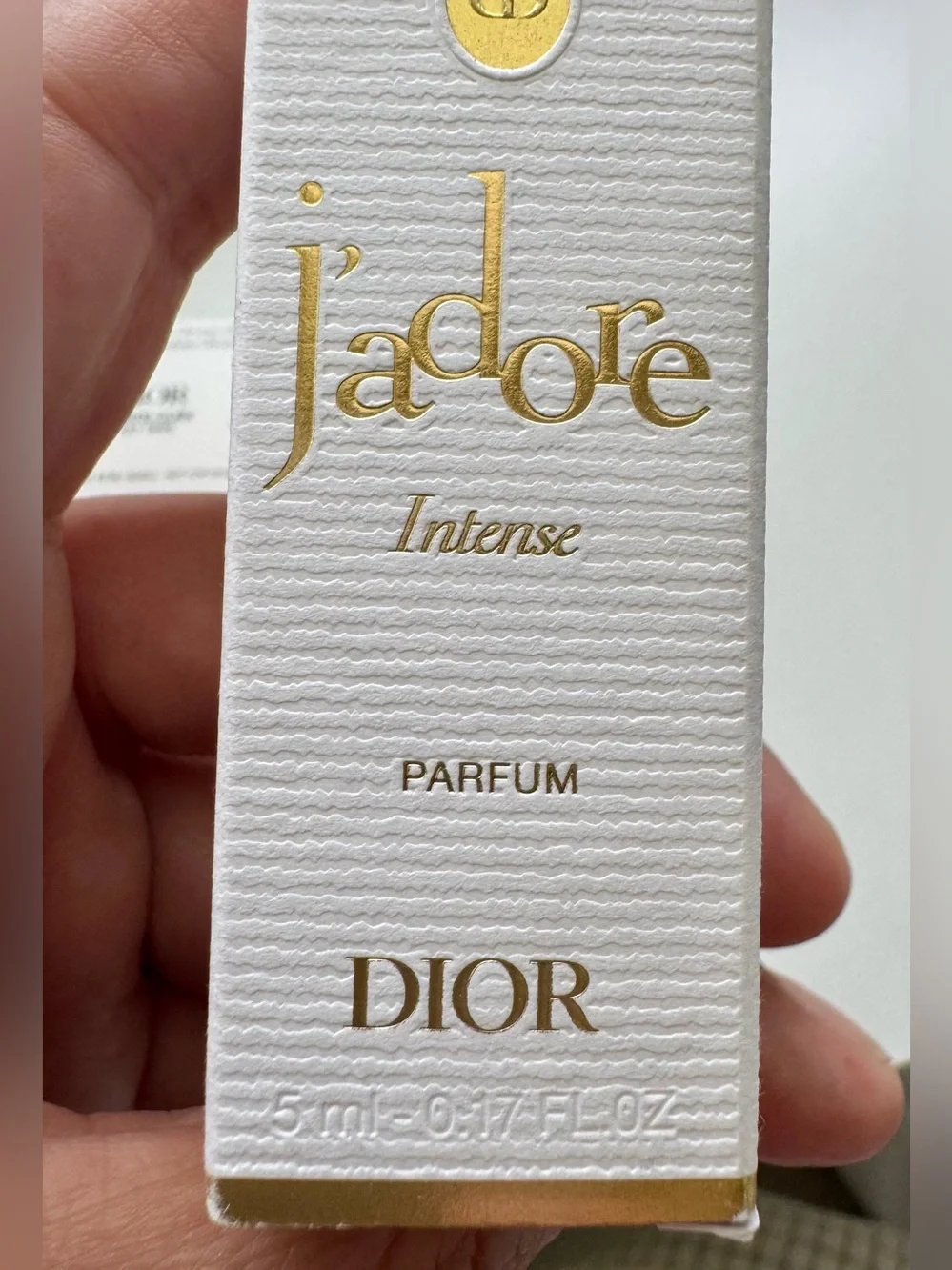 Dior White J'adore Leather Key Pouch with Gold Hardware